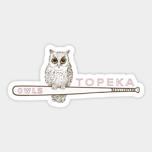 Defunct Topeka Owls Minor League Baseball 1952 Sticker